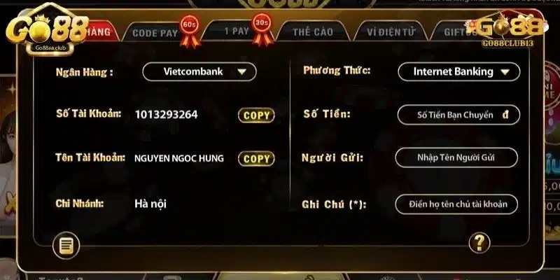 nạp tiền go88