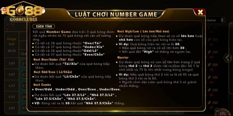 Luật chơi Number Game tại Go88 chi tiết và chính xác nhất